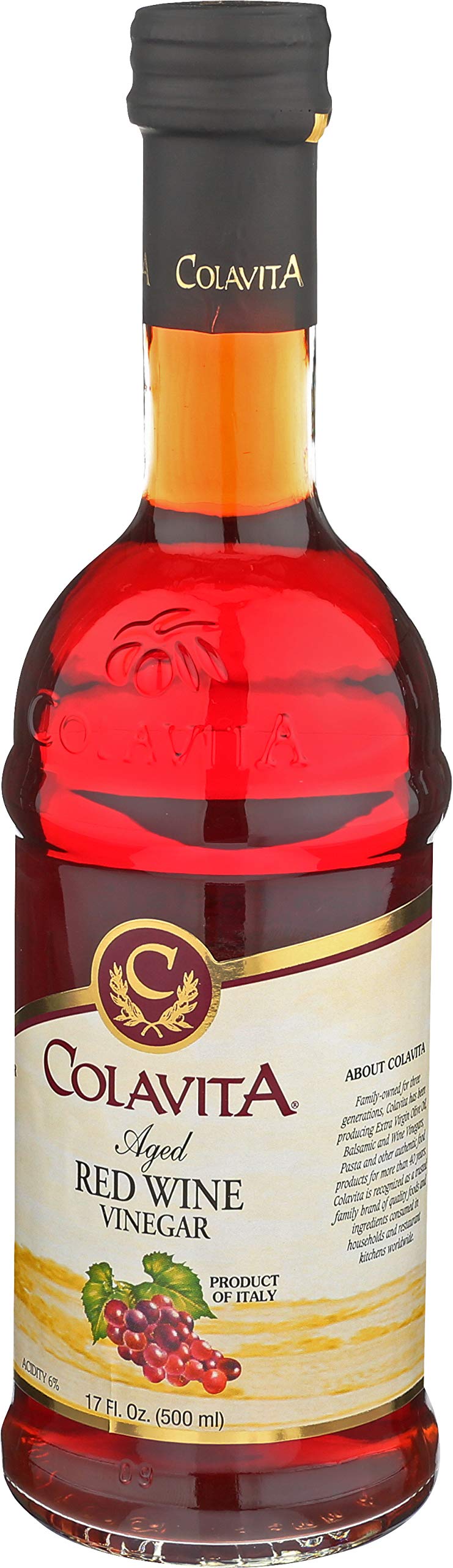 Colavita red wine vinegar bottle pour for dressings and marinades.