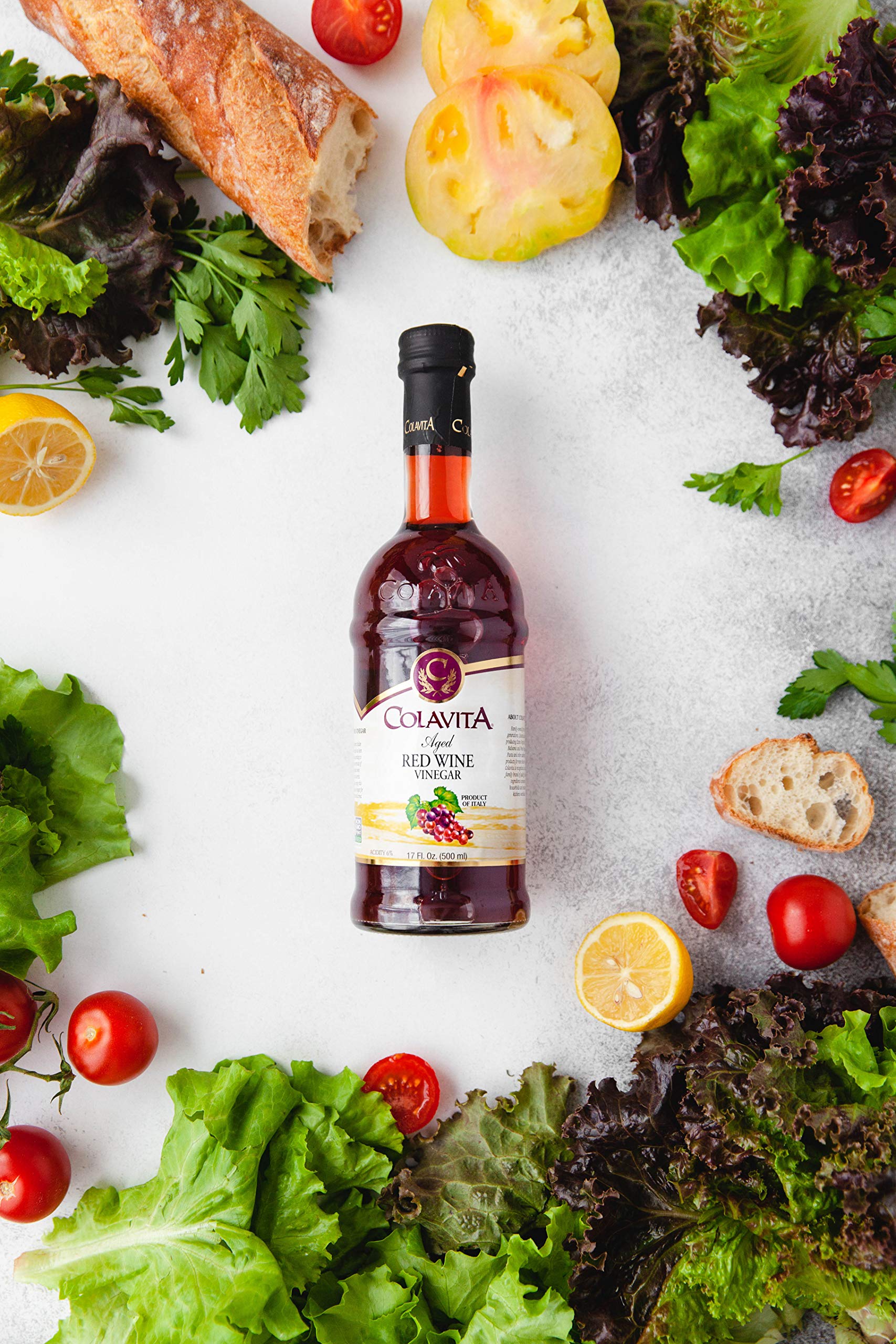 Colavita red wine vinegar dressing bowl ideal for vibrant salads.