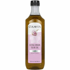 Colavita Roasted Garlic EVOO bottle shows mellow aroma for everyday cooking.