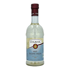 COLAVITA White Balsamic Vinegar close-up glaze on vegetables, enhancing color and sweetness.