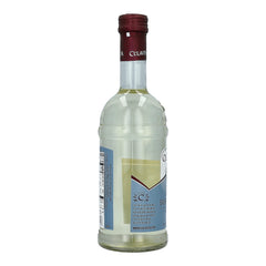 Colavita White Balsamic Vinegar bottle highlighted beside white meats.