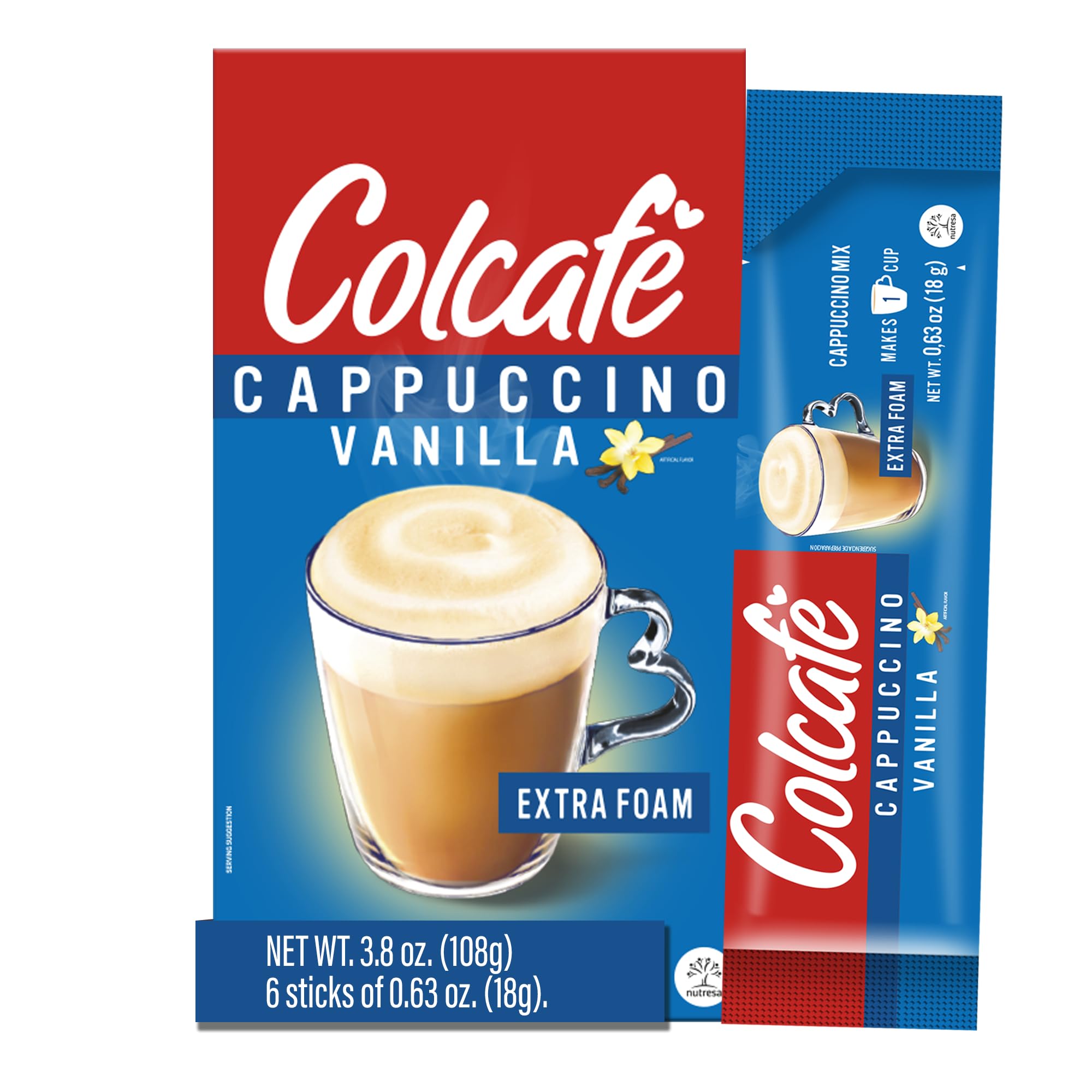 COLCAFE cappuccino foam closeup shows rich foam and creaminess.