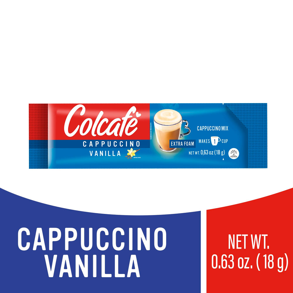 COLCAFE instant mix closeup highlights versatile serving options.