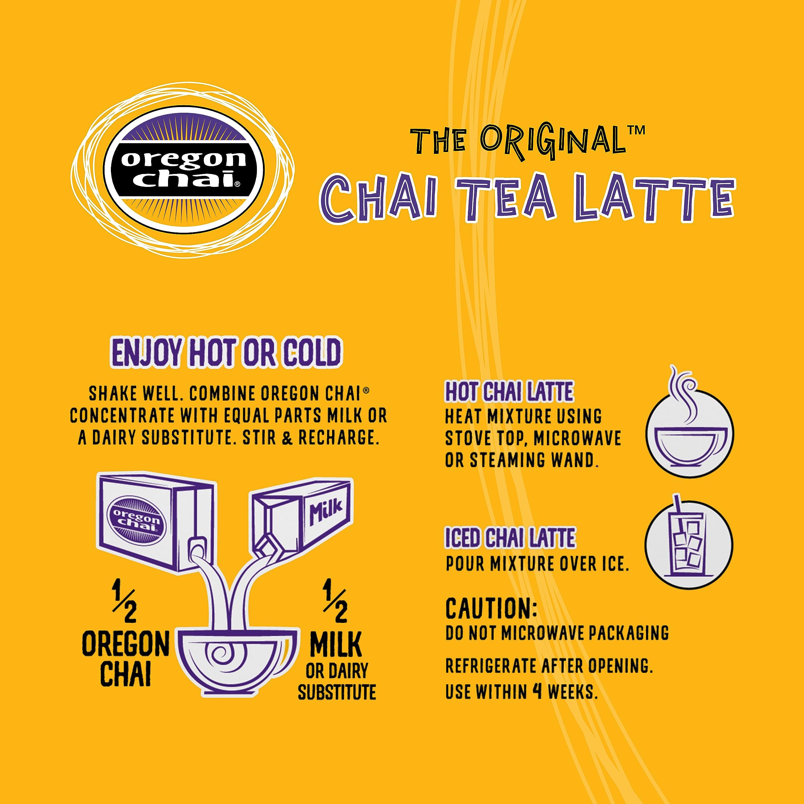 Chilled chai latte served over ice using Oregon Chai concentrate.