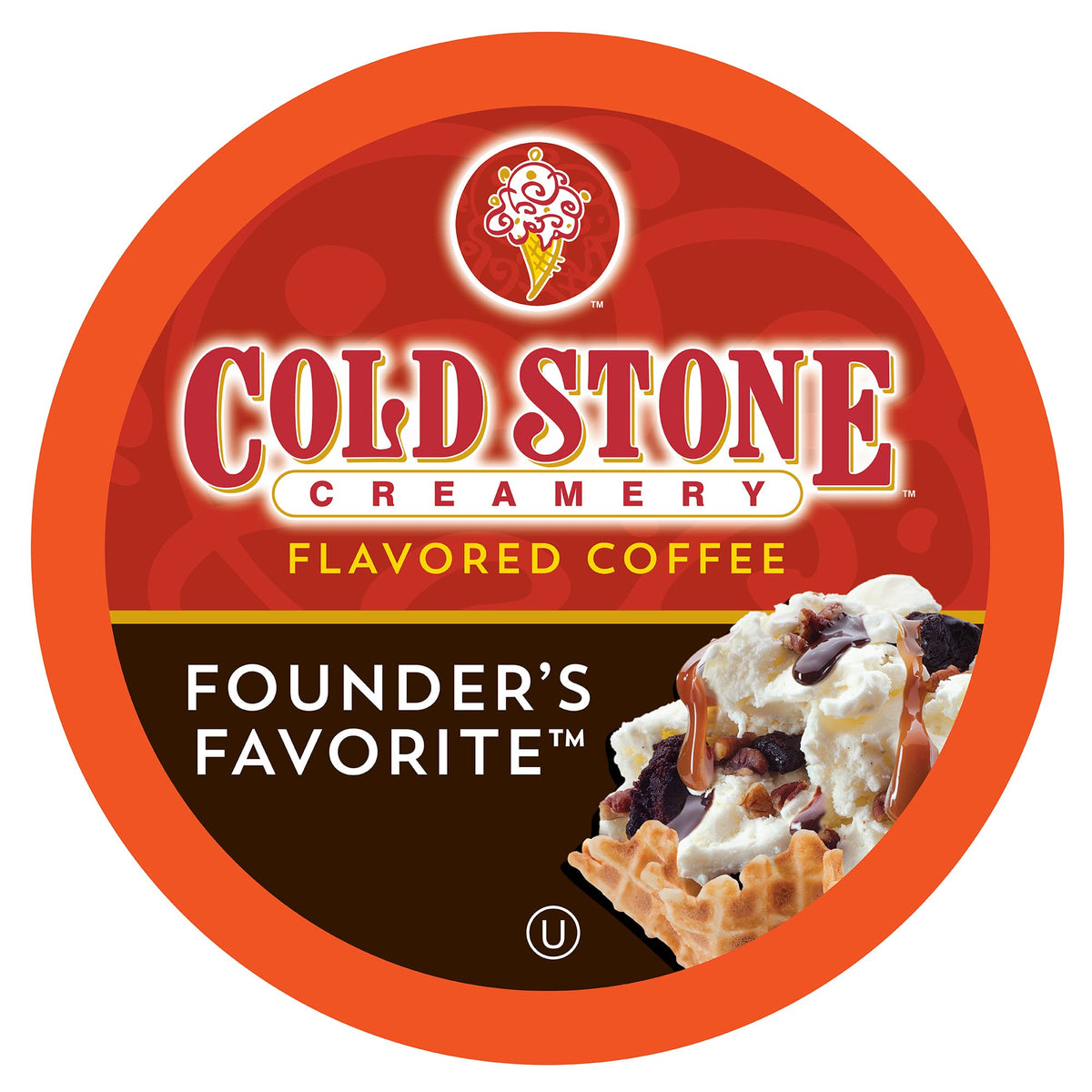 Cold Stone Beverages ice cream flavored pods box front, delightful dessert-inspired morning option.