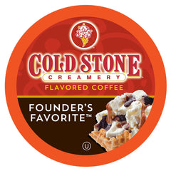 Cold Stone Beverages ice cream flavored pods box front, delightful dessert-inspired morning option.