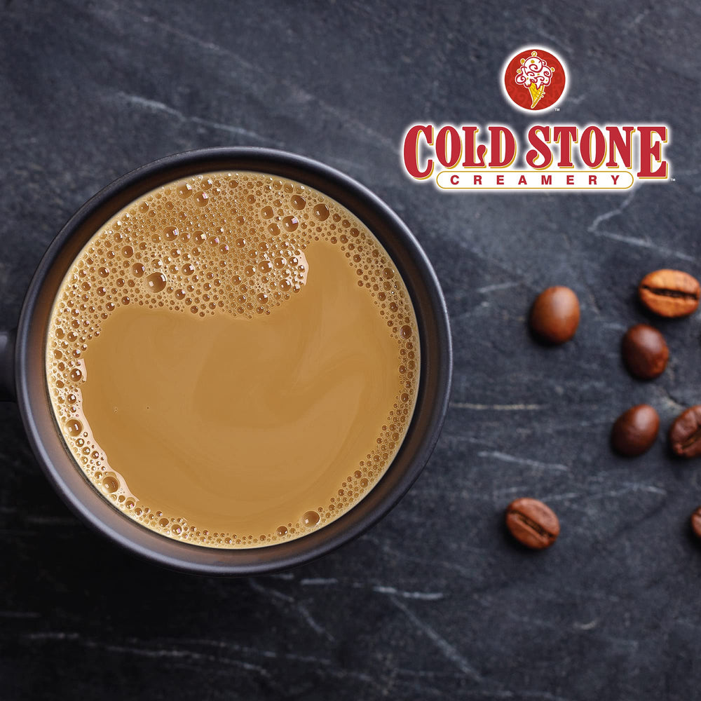 Cold Stone Beverages pods displayed on a shelf representing convenient flavor variety