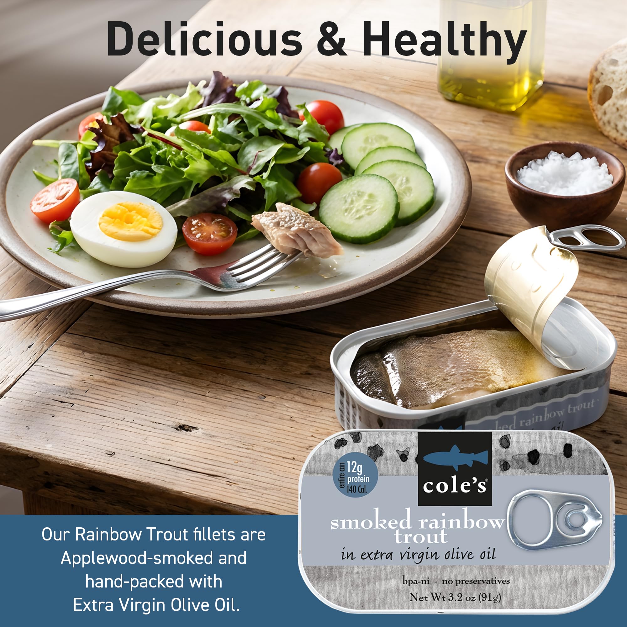 Serving ideas: Cole's smoked trout enhances salads and snacks.