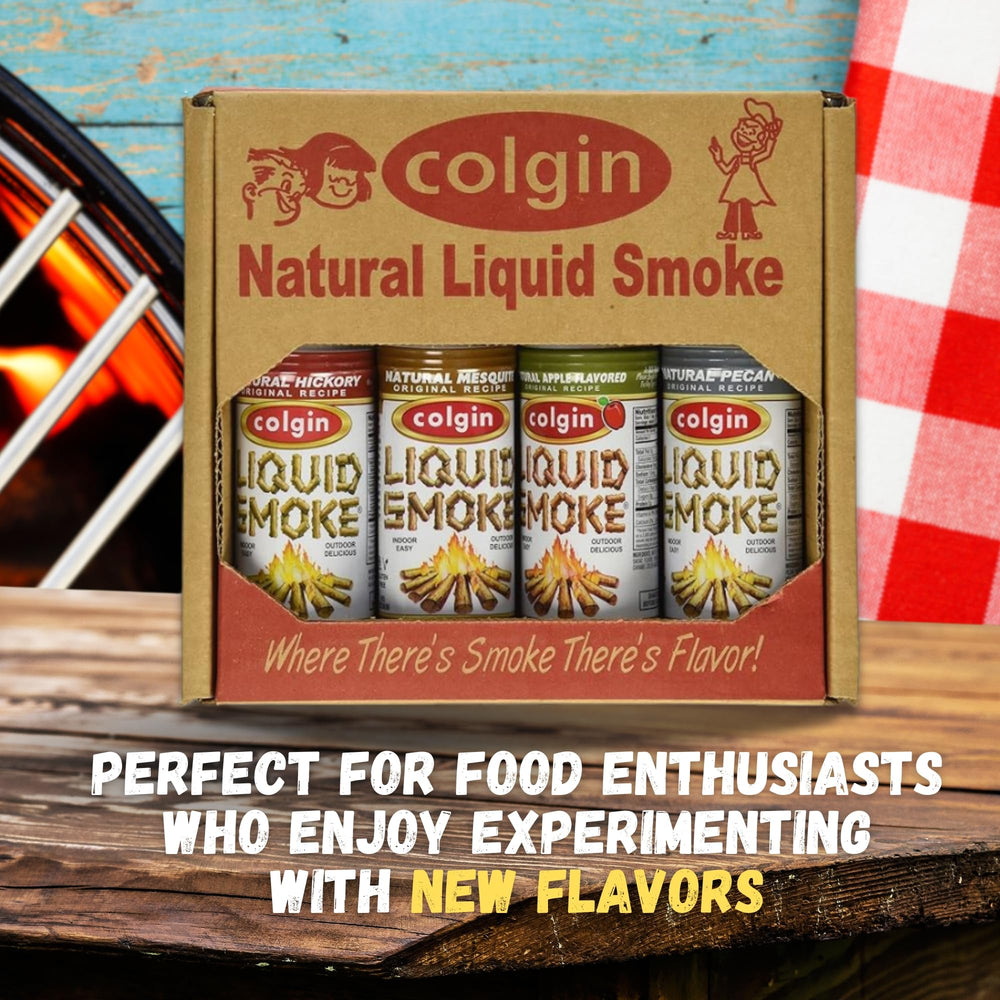 Colgin four-pack gift box showcases organic smoke flavors for cooking.