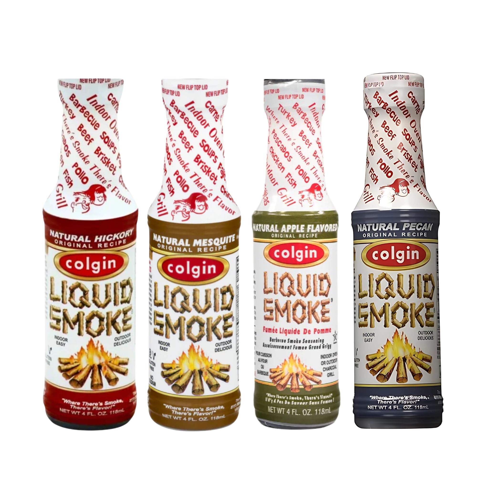Colgin Hickory liquid smoke bottle pour adds classic barbecue depth.
