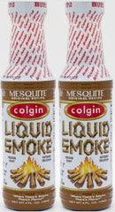 Colgin mesquite liquid smoke bottle 4oz enhances grilled flavors in marinades and sauces