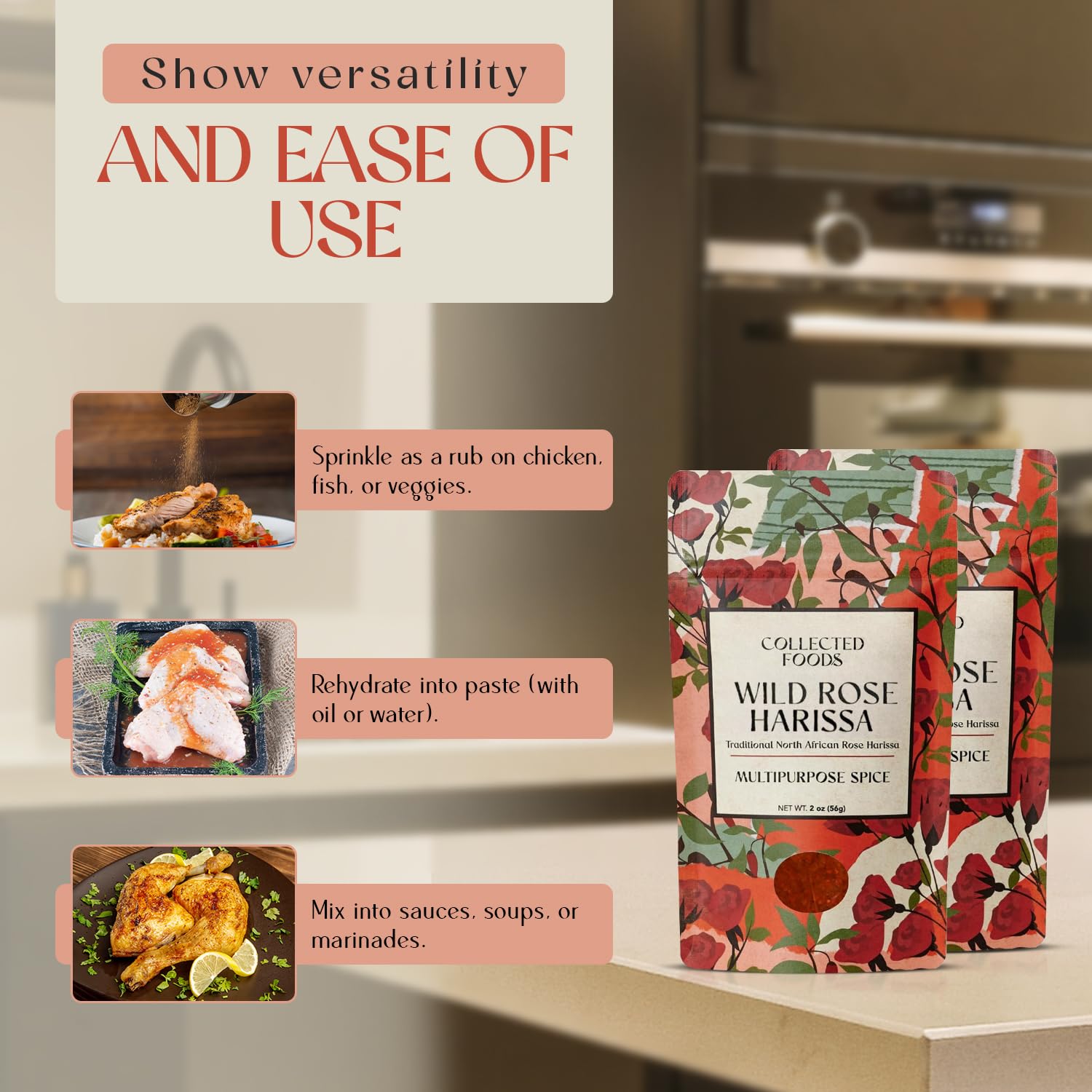 Collected Foods Harissa with couscous for quick aromatic Moorish-style meals