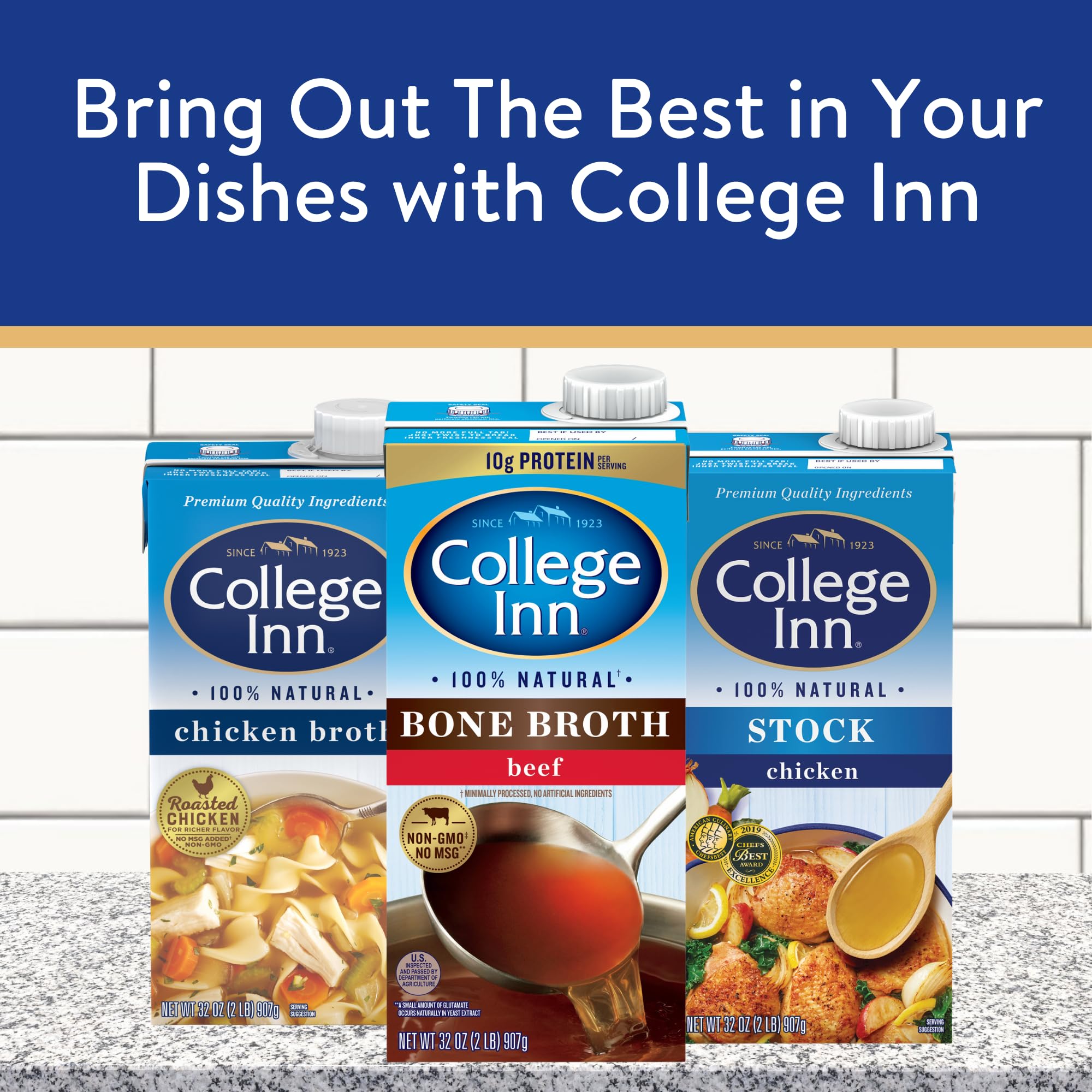 College Inn broth in a steaming bowl, inviting aroma