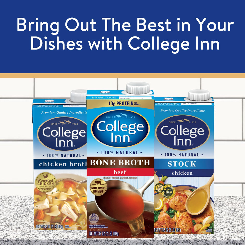 College Inn broth in a steaming bowl, inviting aroma