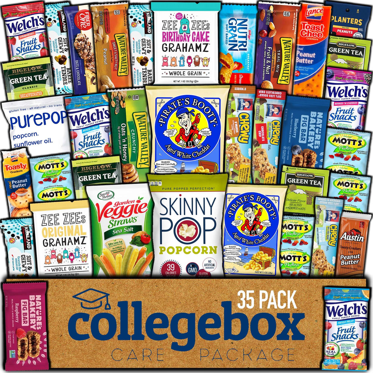 CollegeBox healthy snack box 35-count for study breaks and quick energy