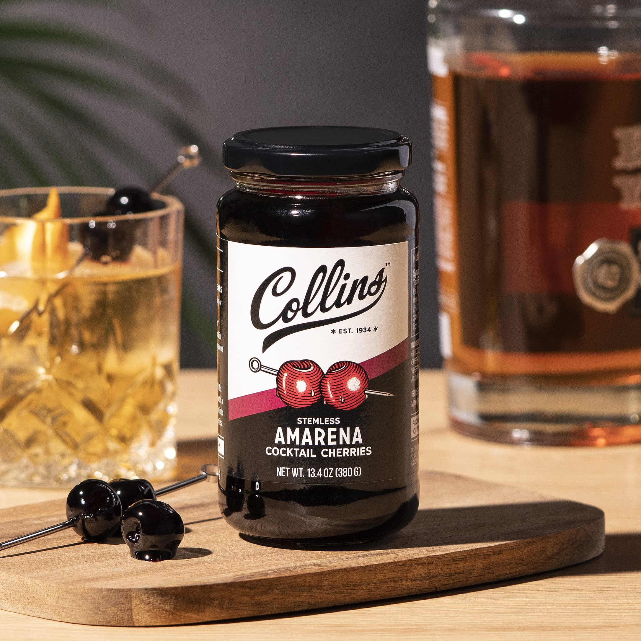 Collins Amarena cherries gift-ready package for cocktail lovers
