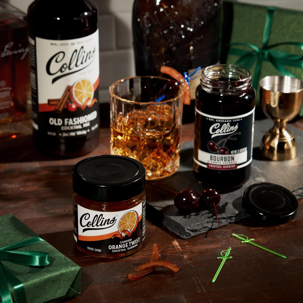 Collins Chicago Sword cocktail picks arranged for easy serving.