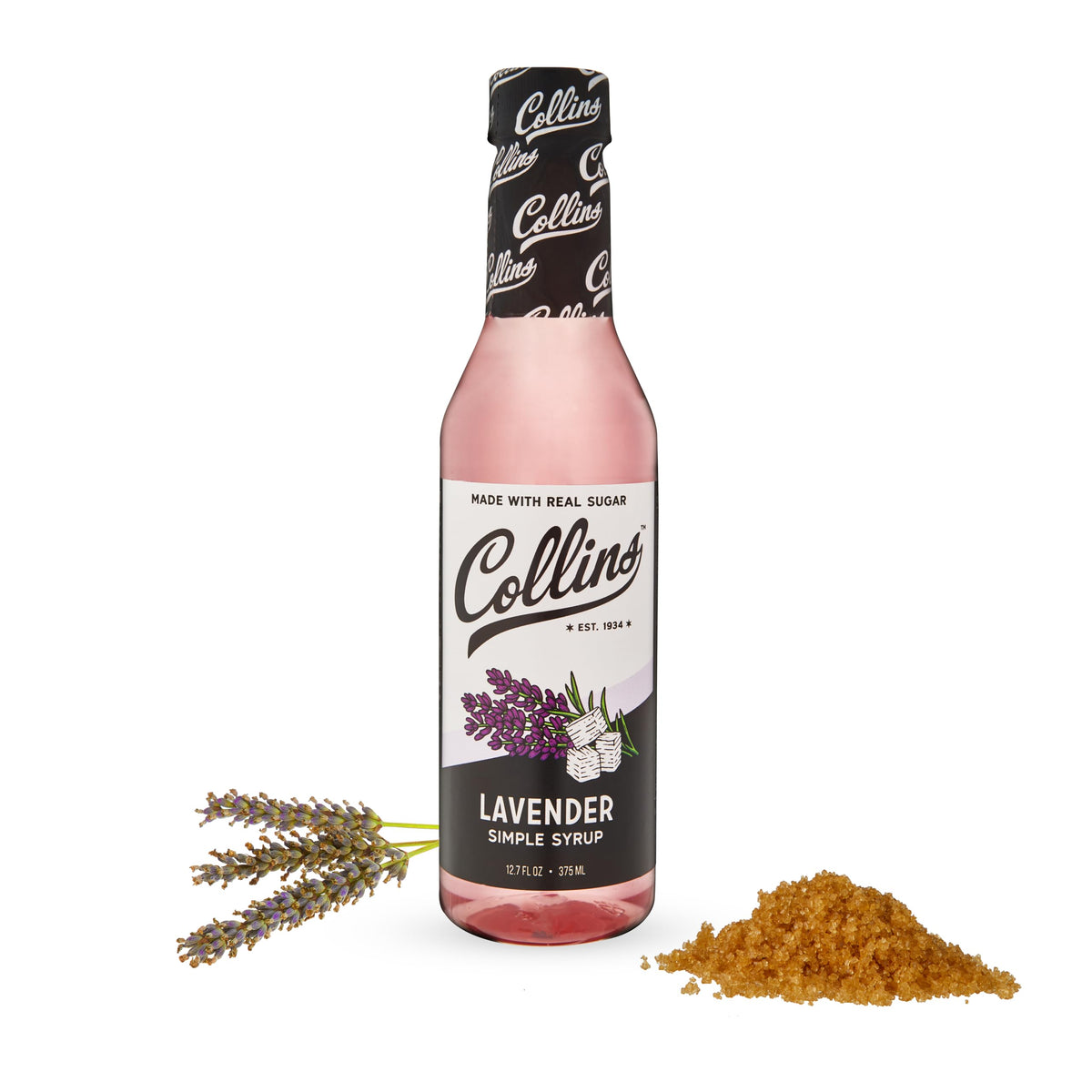 Collins Chicago Lavender Simple Syrup bottle for lavender flavored cocktails