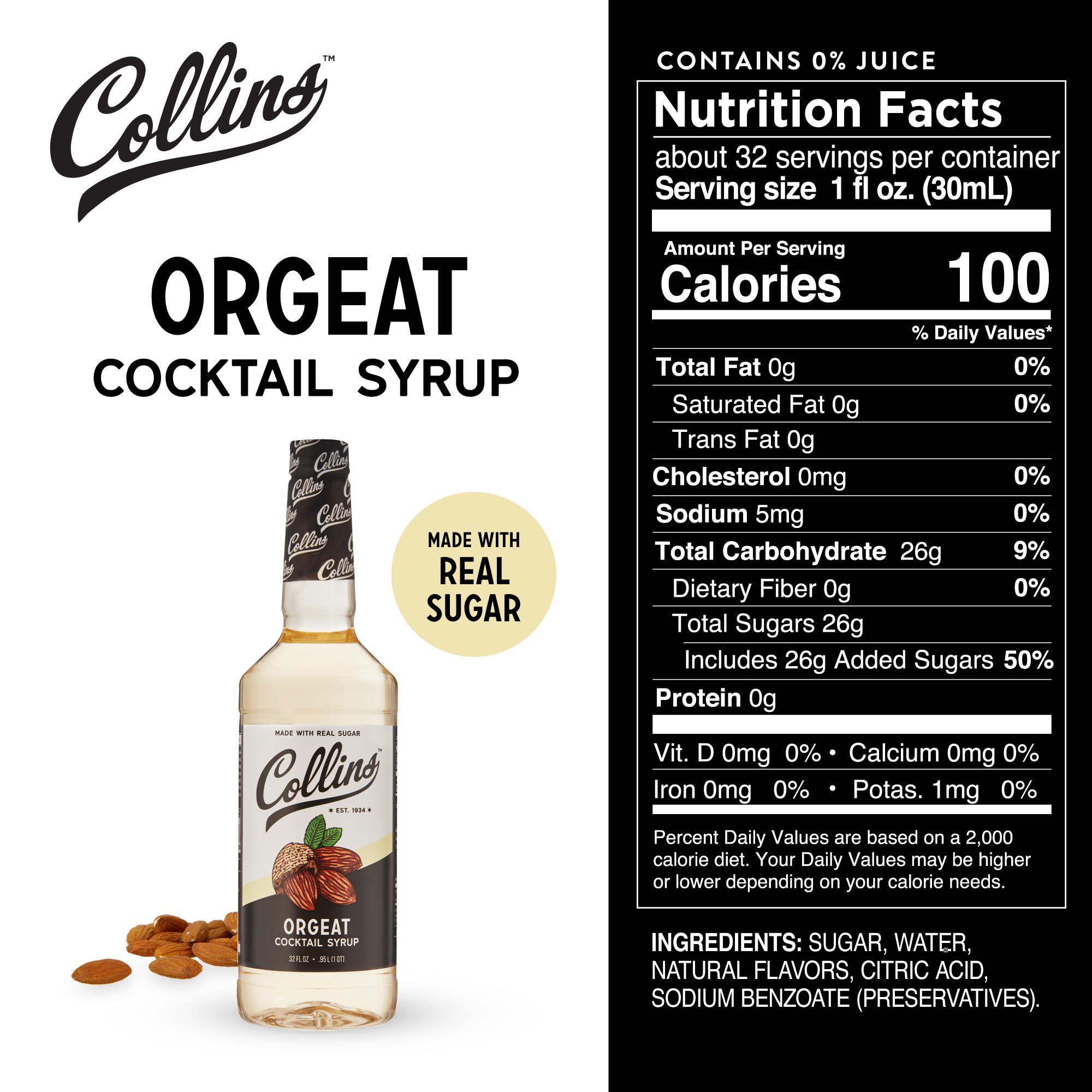 Collins Orgeat Syrup in Mai Tai glass with tropical vibe