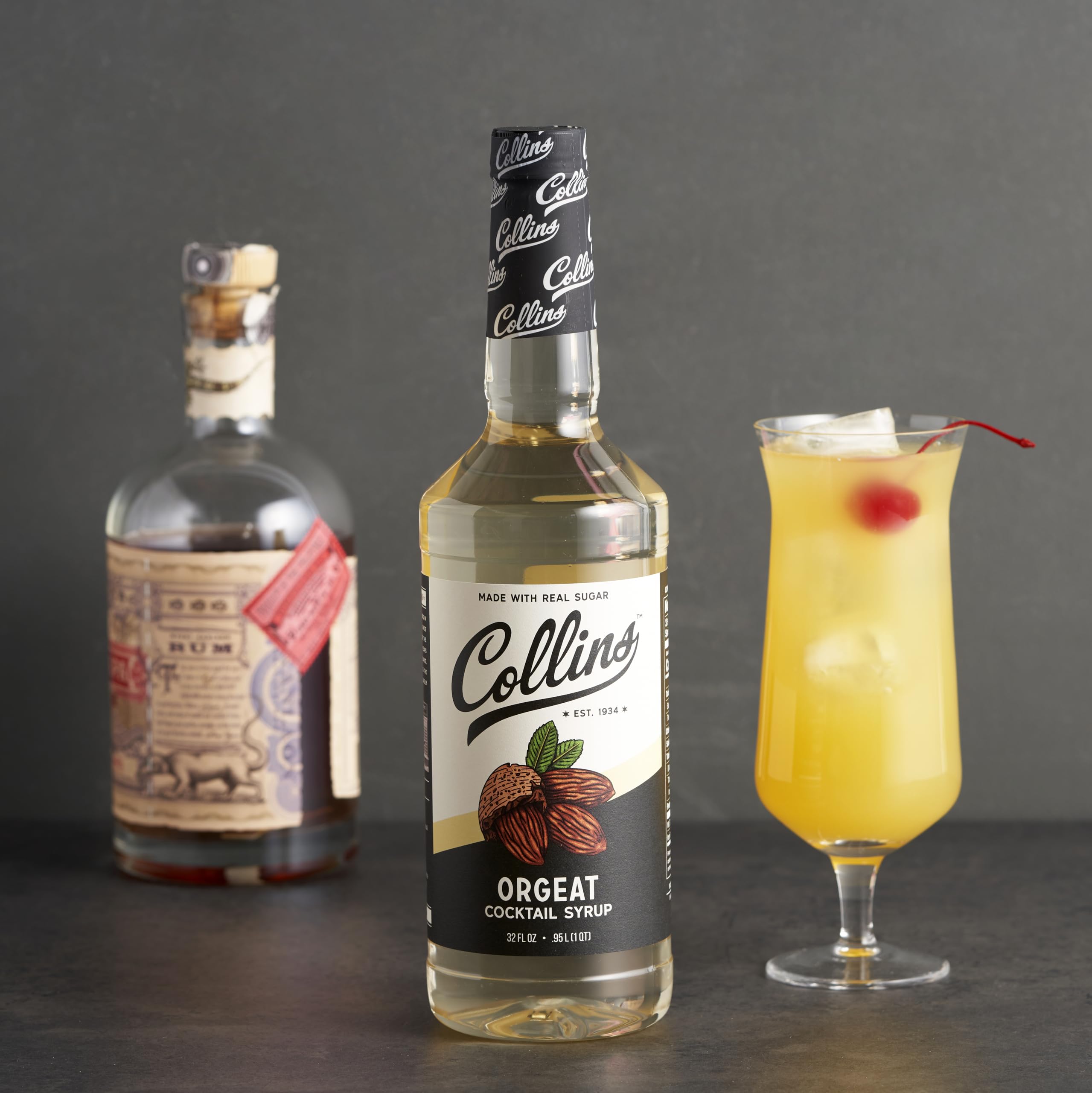 Collins Orgeat Syrup in party punch bowl setup