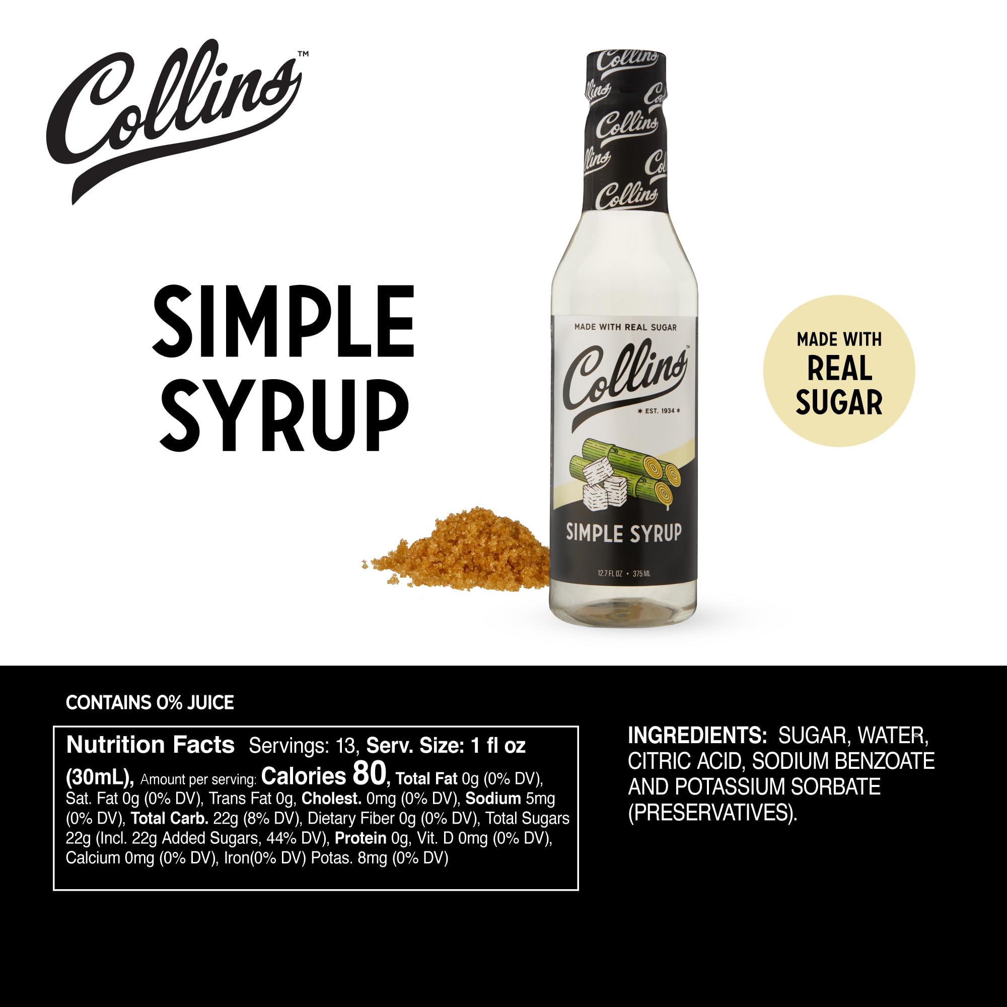 Collins Chicago Simple Syrup adding sweetness to craft cocktails