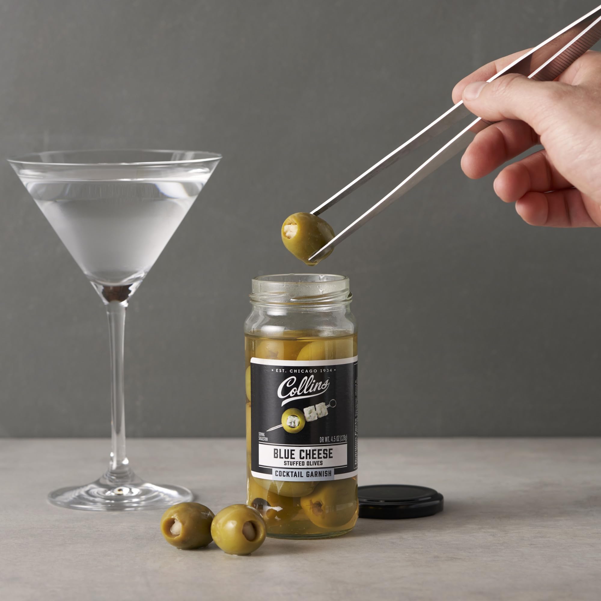 Collins Gourmet Blue Cheese Olives gifting tray perfect for parties.