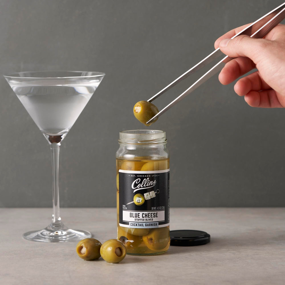 Collins Gourmet Blue Cheese Olives gifting tray perfect for parties.