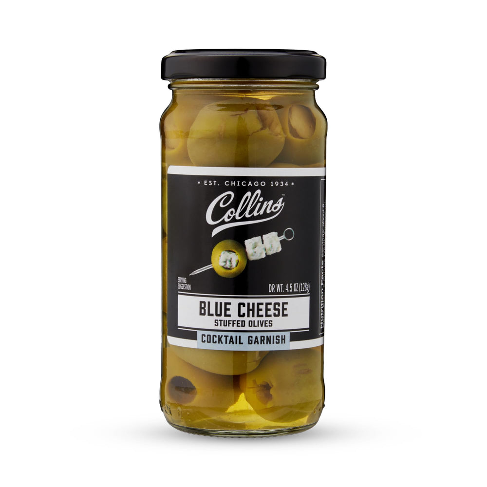 Collins Blue Cheese Olives vivid filling fragrance adds Mediterranean character.