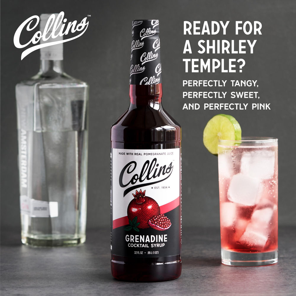 Collins Grenadine sugar detail conveys natural sweetness for mixers.