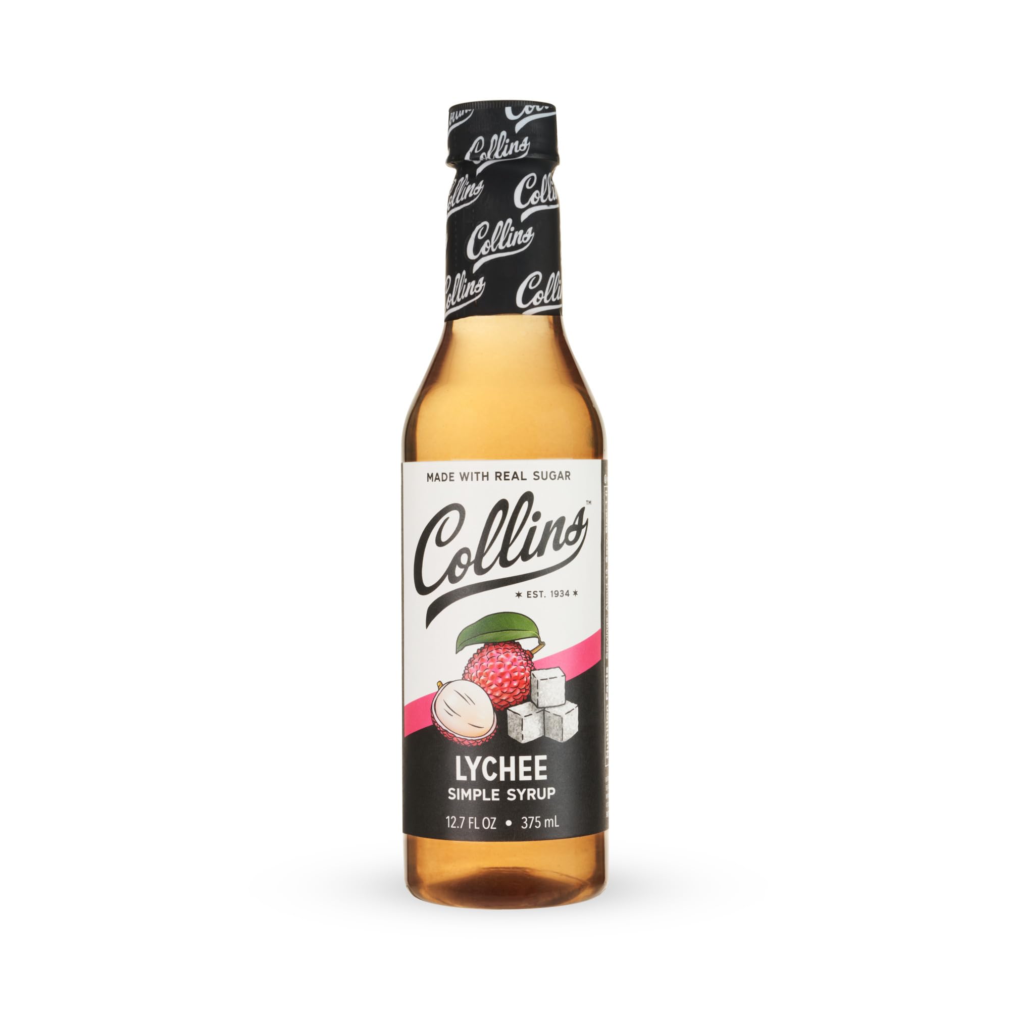 Collins Lychee Simple Syrup features natural flavors and no artificial colors