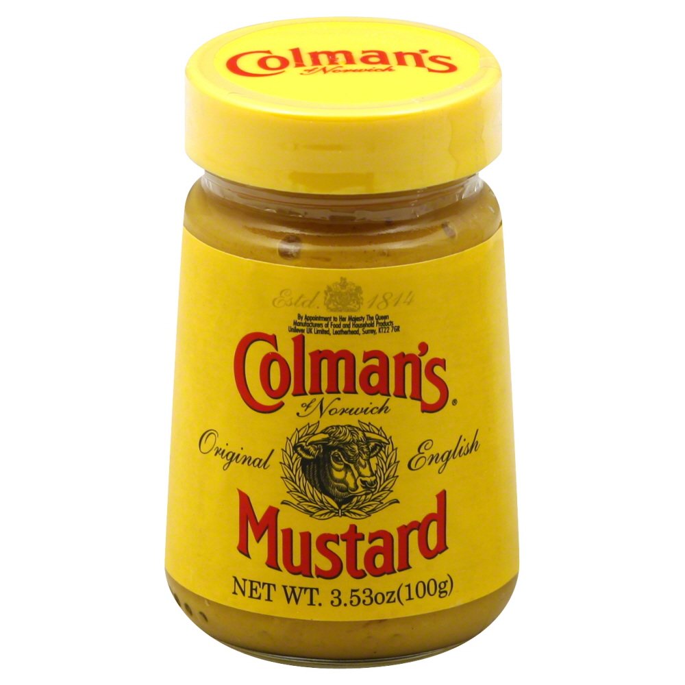 Colman's Mustard Original Engl jar; tangy, versatile flavor for sauces, dressings, and marinades.