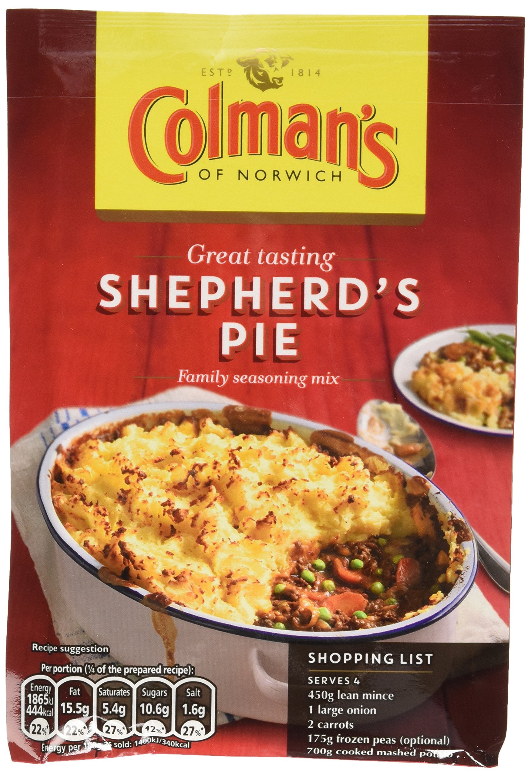 Colman's Shepherd's Pie Mix 12-pack packaging for quick weeknight meals