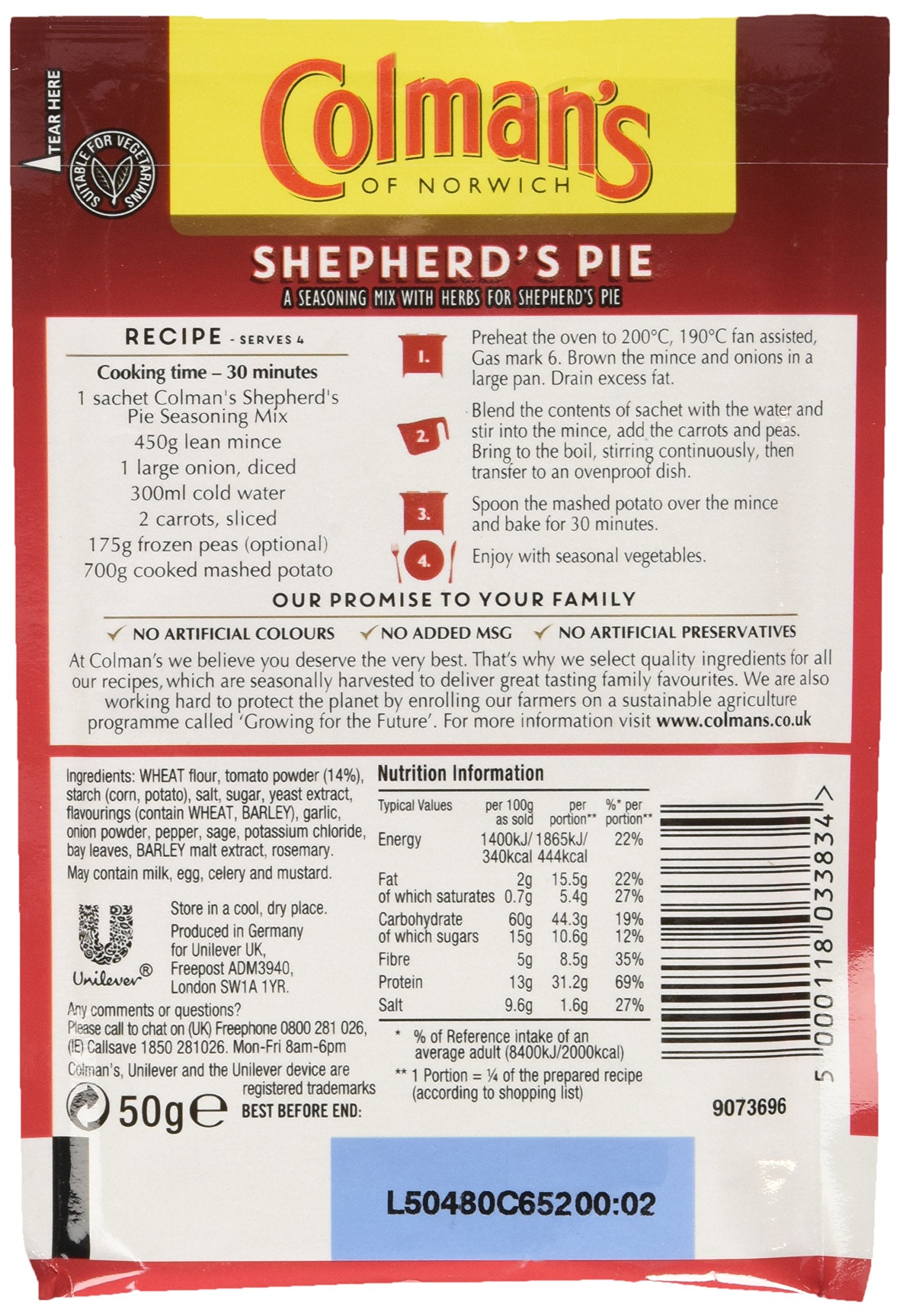 Colman's Shepherd's Pie Mix quick prep for simple weeknight dinners