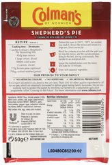 Colman's Shepherd's Pie Mix quick prep for simple weeknight dinners