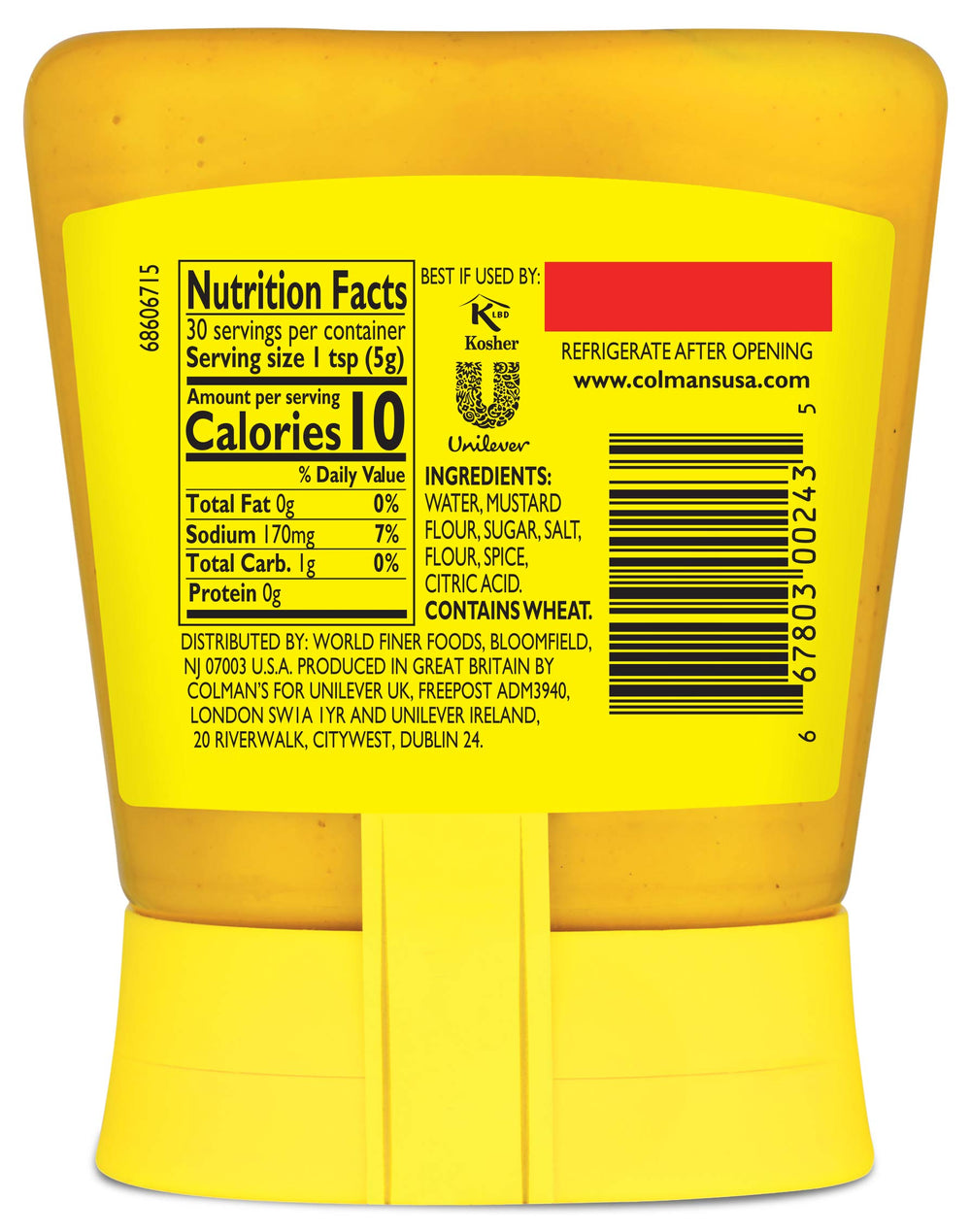 Colman's Squeezy Mustard as a dipping sauce for snacks.