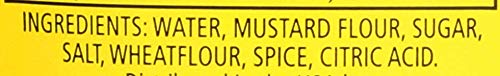 Colman's Squeezy Mustard seeds and bottle showcase English heritage.