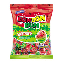 Colombina Bon Bon Bum Watermelon shell lollipop ideal for sharing.