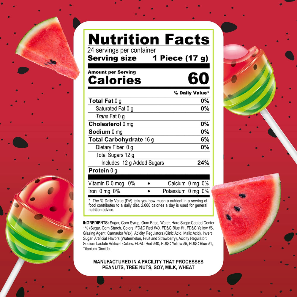 Colombina Bon Bon Bum Watermelon wrapped lollipop stays fresh and ready.