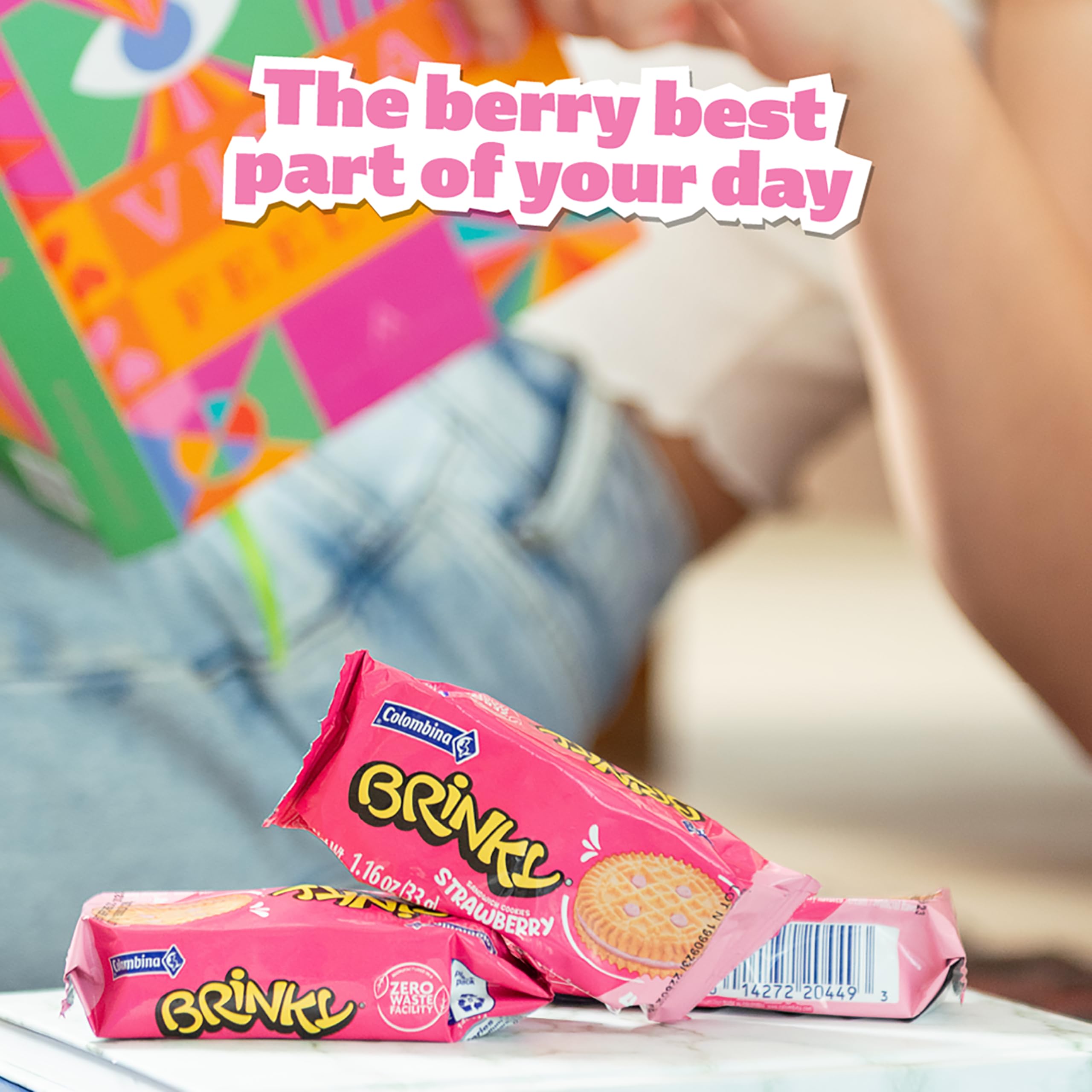 Colombina Brinky cookies in a gift basket, ideal party favor.