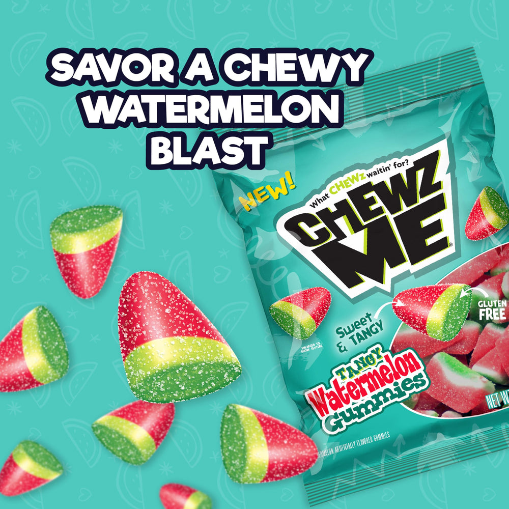 Colombina ChewzMe Watermelon Gummies on-the-go-pack fits backpacks and lunchboxes