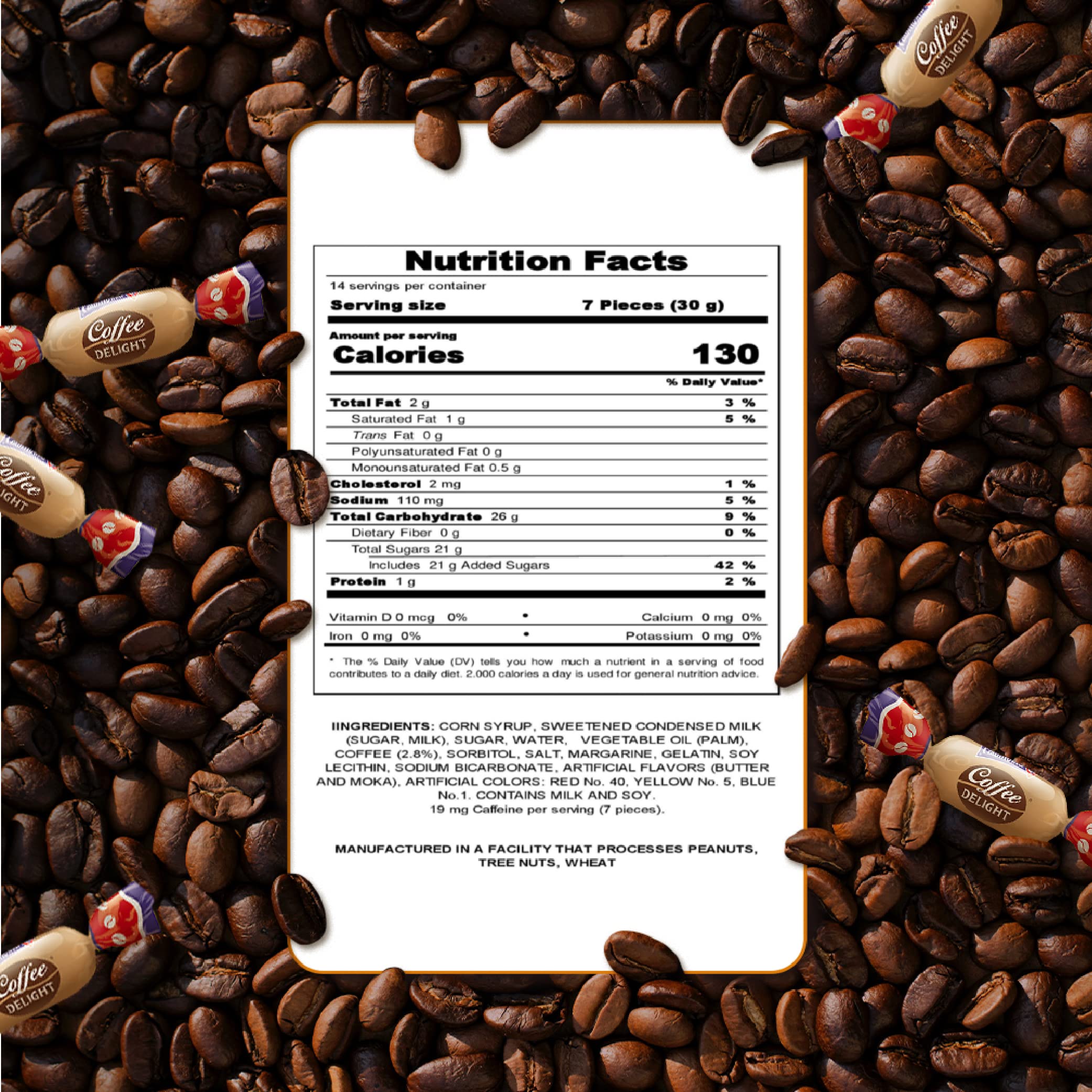 Colombina Coffee Delight individual wrappers, easy sharing or gifting.