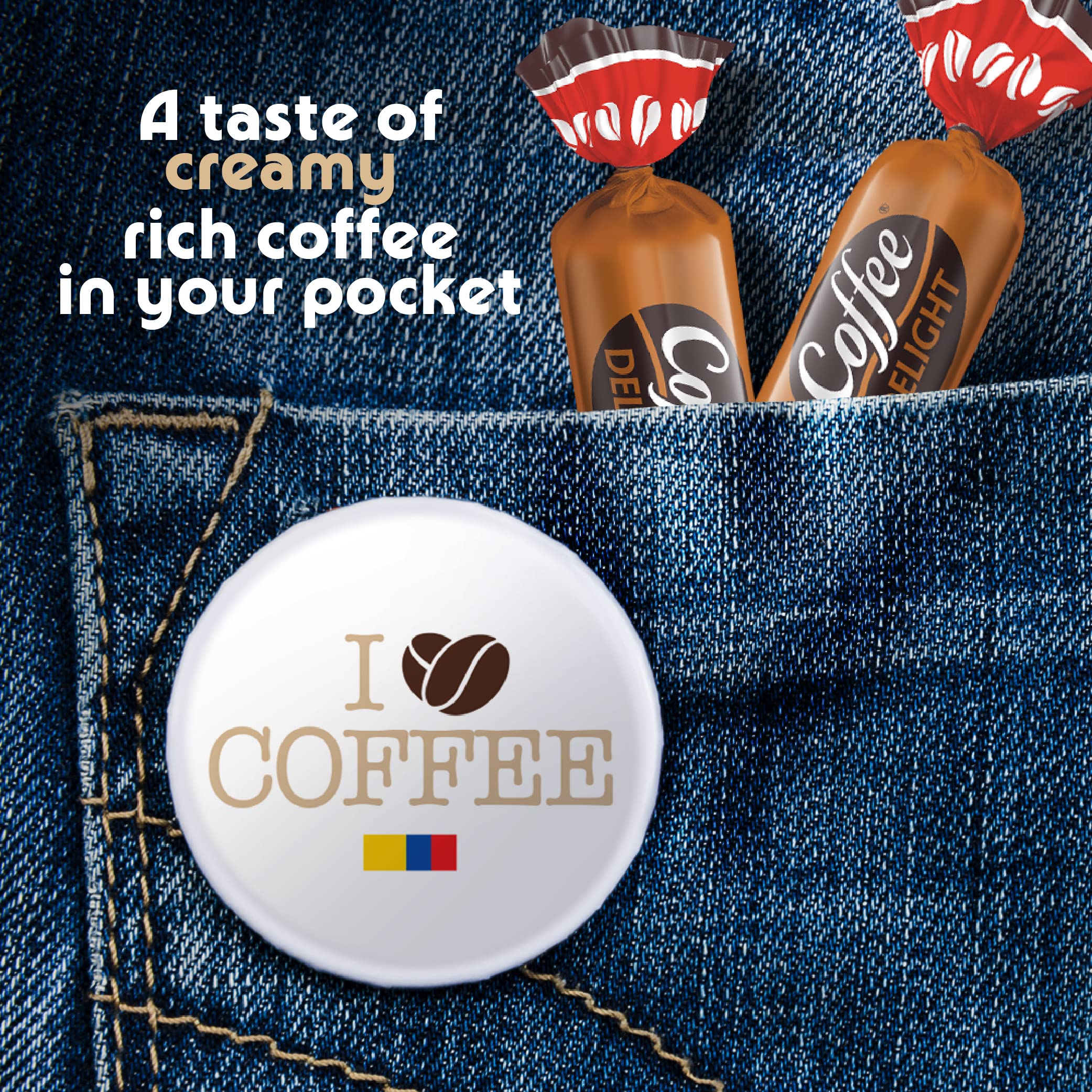 Colombina Coffee Delight office snack, convenient pick-me-up for work.