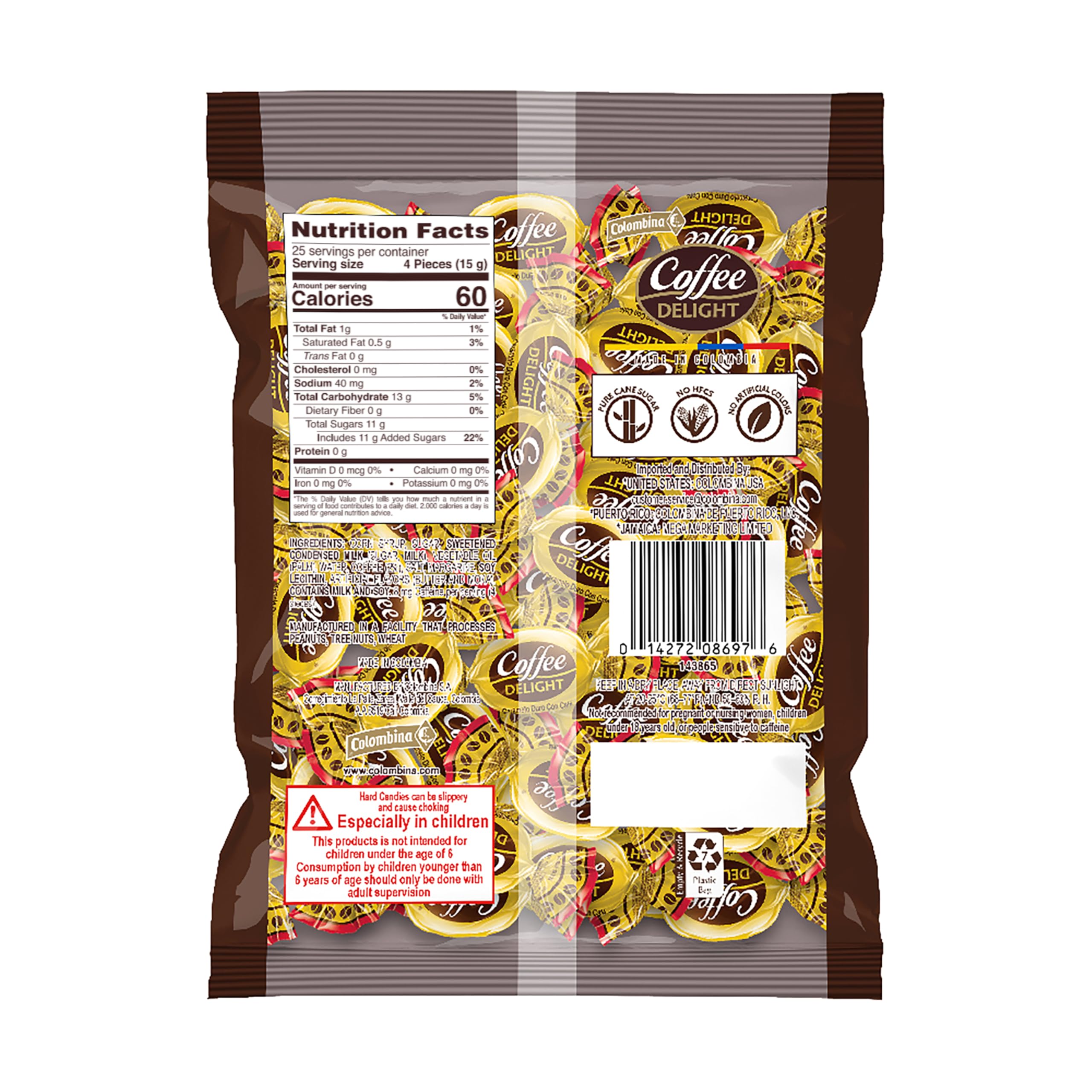 Colombina Coffee Delight wrap closeup highlights premium flavor notes and smooth sweetness