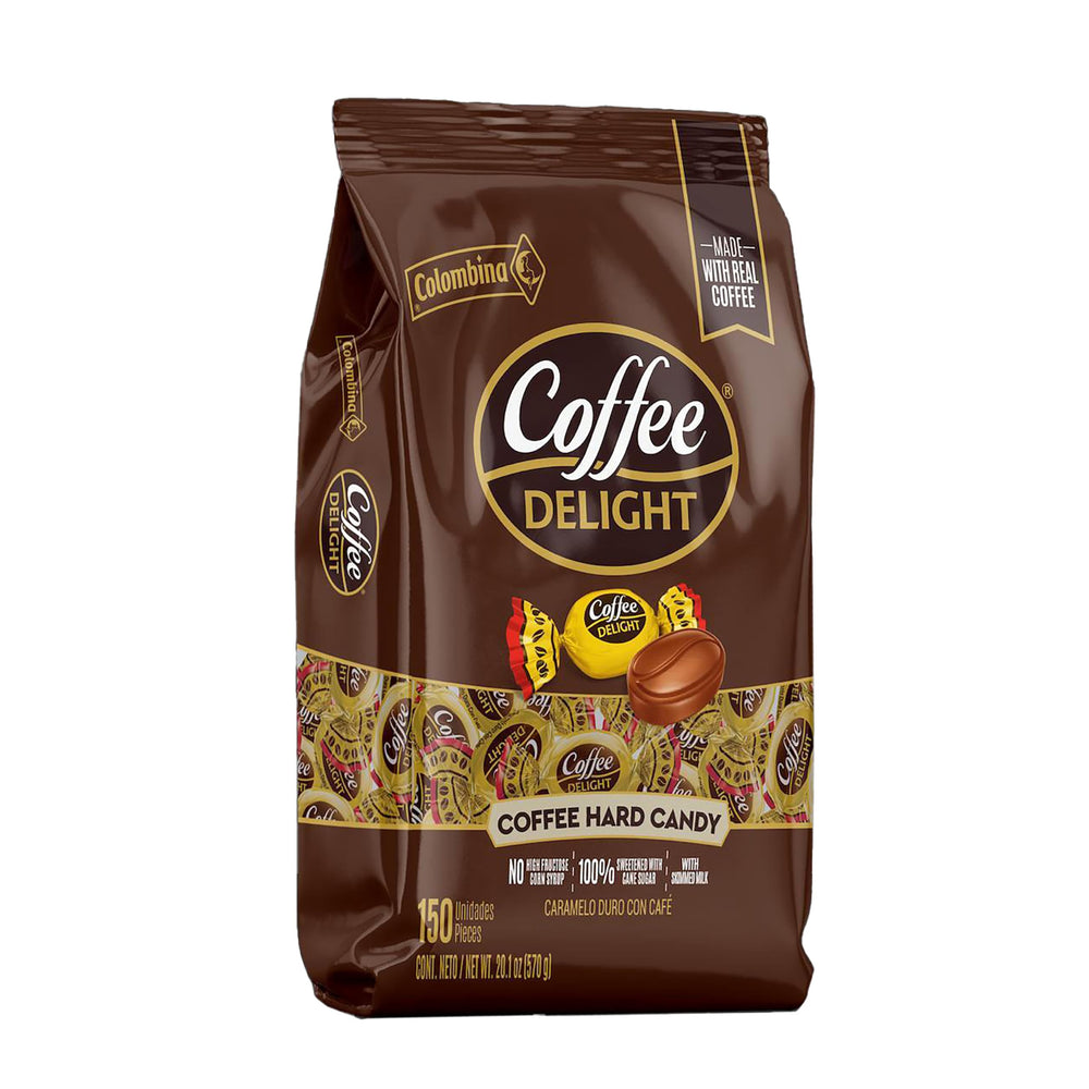 Colombina Coffee Delight front pack with 150-count box for on the go candy moments