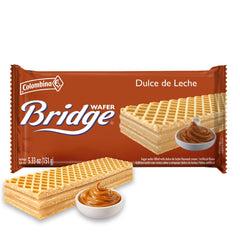 Colombina Dulce de Leche Wafer Bridge pack front, perfect for sharing.