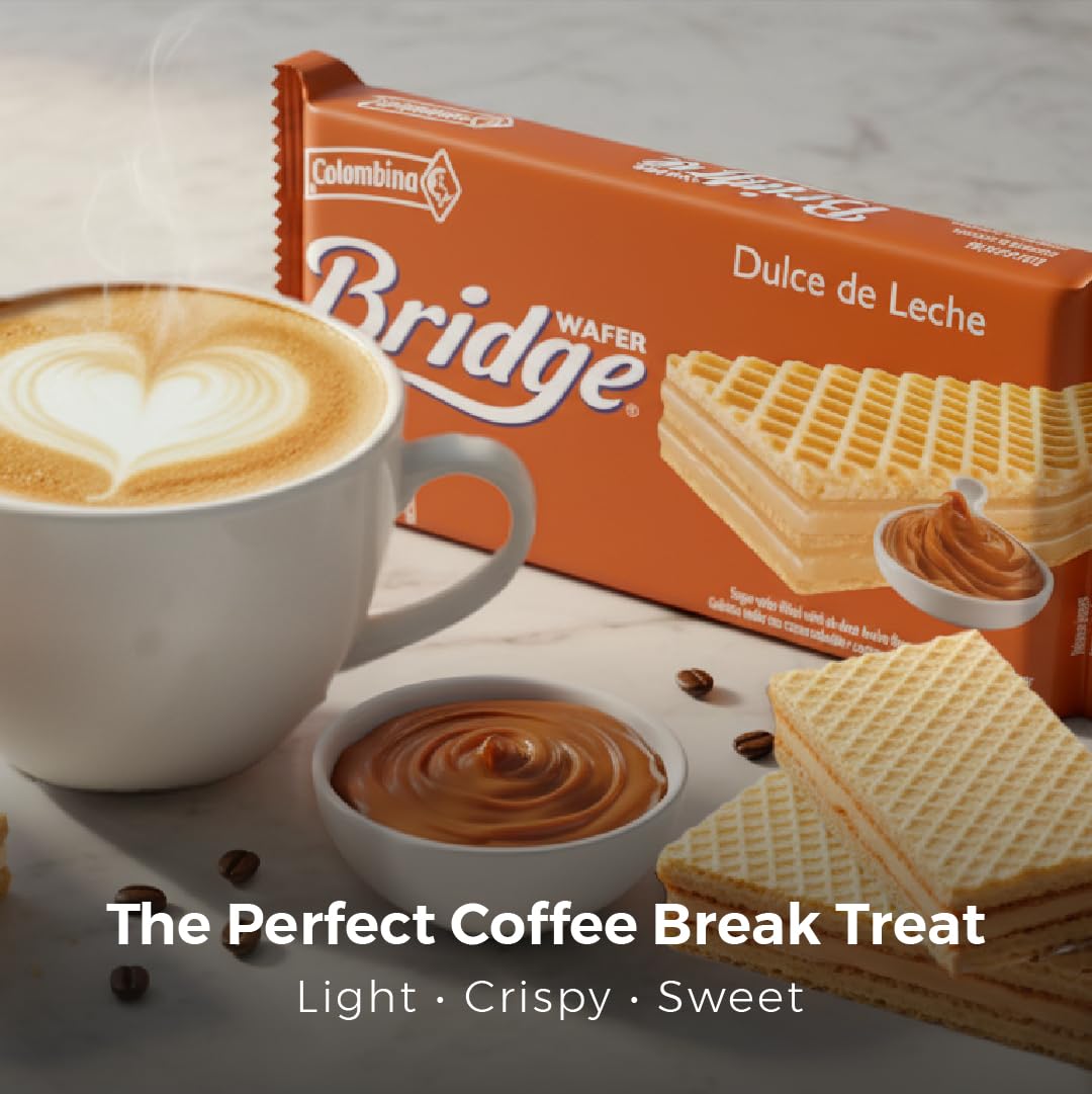 Colombina Dulce de Leche Wafer Bridge with plant-based dyes for natural color.