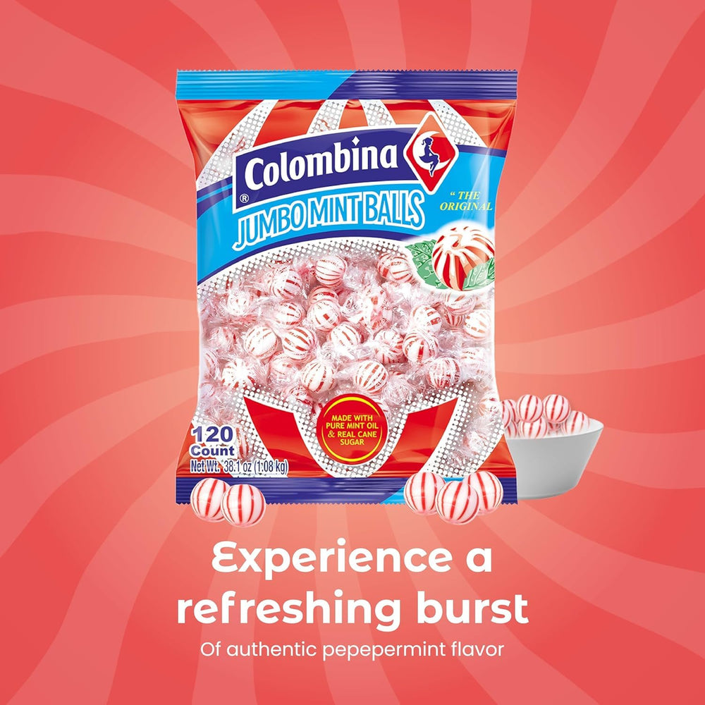 Gift-ready Colombina peppermint mints with red and white colors