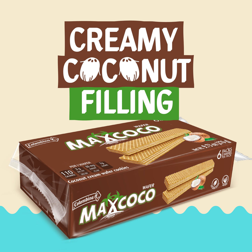 Colombina Maxcoco two wafers per bar in a single serving.