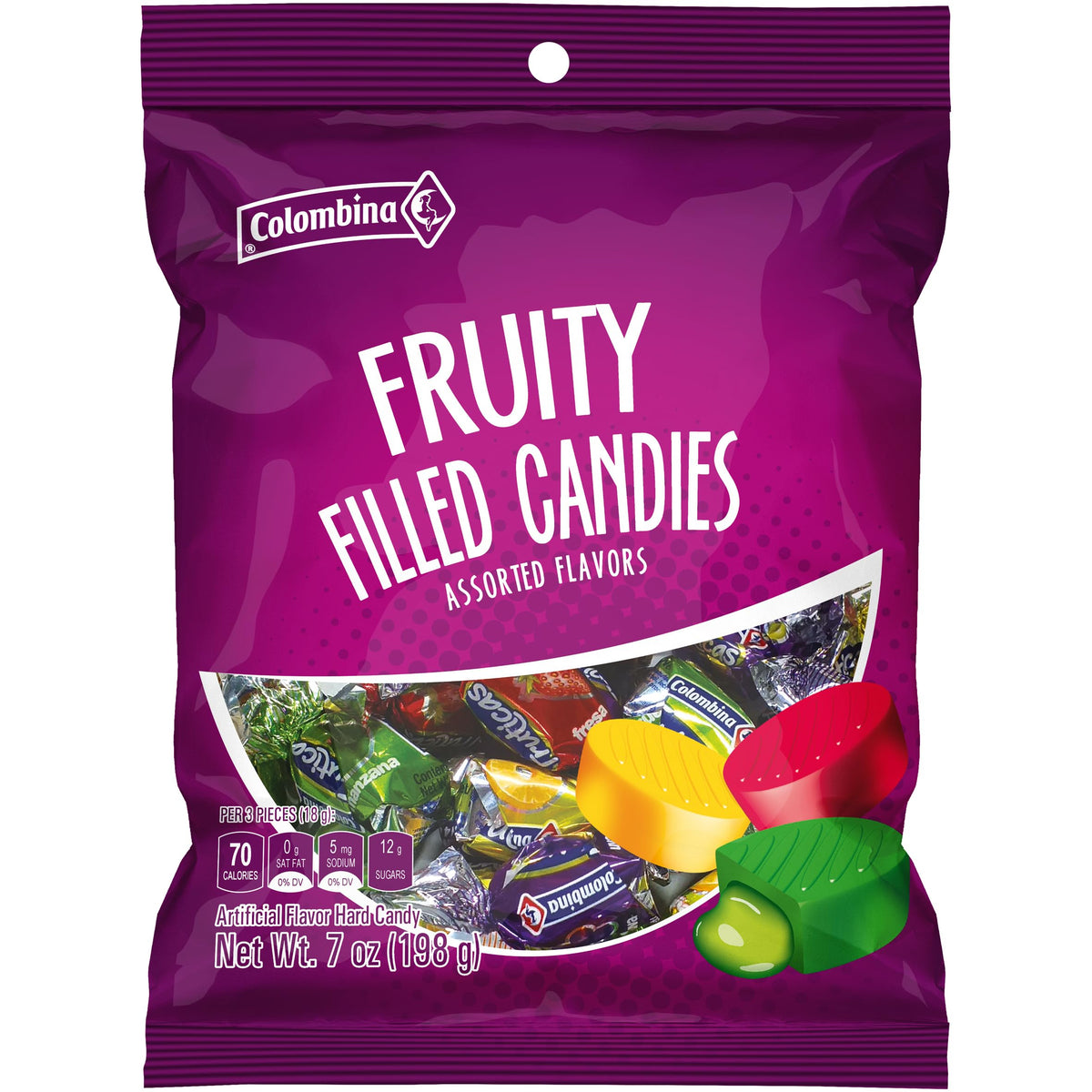 Colombina Sweet Delights pineapple shell with juicy liquid center for flavor burst