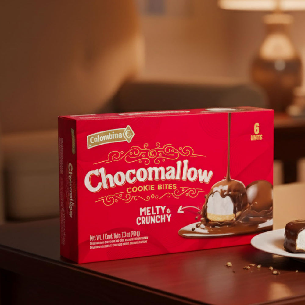 Colombina 3.2 oz pack displayed beside flowers for a romantic treat